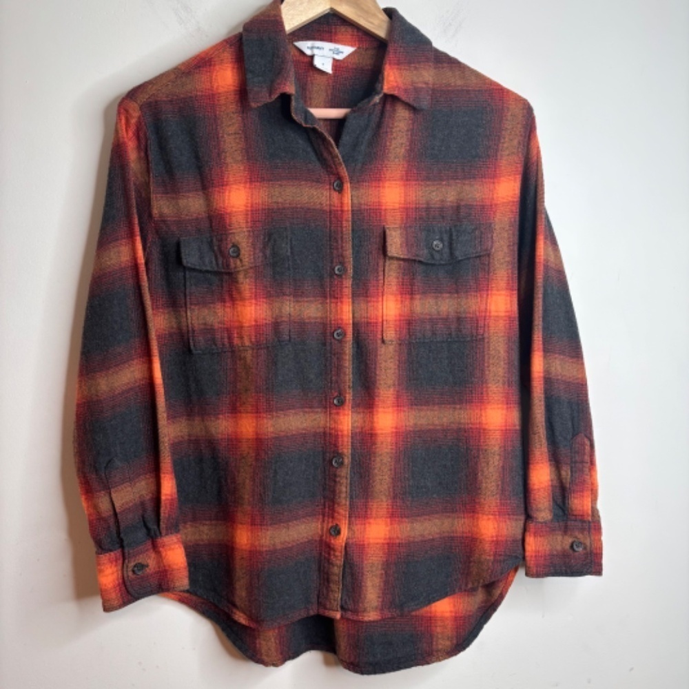 Old Navy The Boyfriend Flannel Shirt S Swiftie Evermore Grunge Fall Cozy Classic - Picture 8 of 8